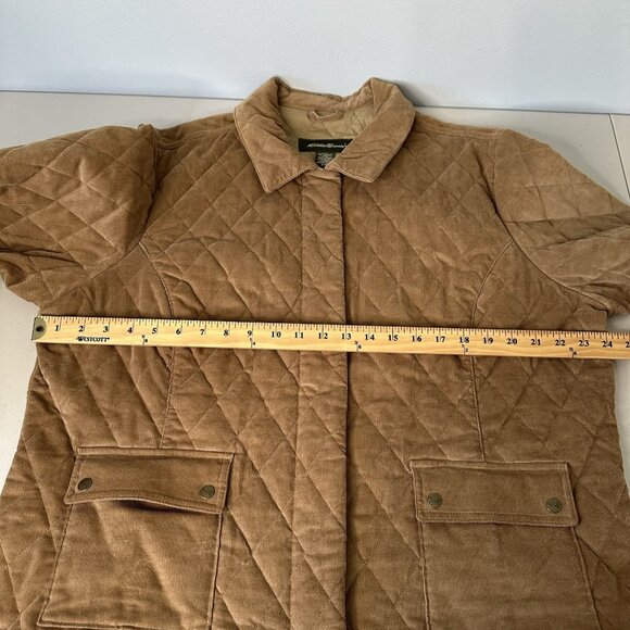 Eddie Bauer Quilted Jacket 2XL Tan Corduroy Barn Chore - Picture 7 of 11
